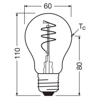 OSRAM LED Vintage E27 3,4 W 2 700 K špirálové vlákno číre