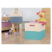 Benlemi Úložný drevený box BOKS do regálu s obdĺžnikovým úchytom Zvoľte farbu: Tyrkysová, polola