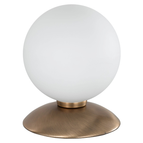 Paul Neuhaus Halogénová stolná lampa Bubba, 28W, stará mosadz, pr. 10 x 14 cm