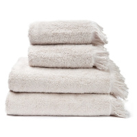 Súprava 2 krémovobielych uterákov a 2 osušiek zo 100% bavlny Bonami Selection, 50 × 90 + 70 × 14