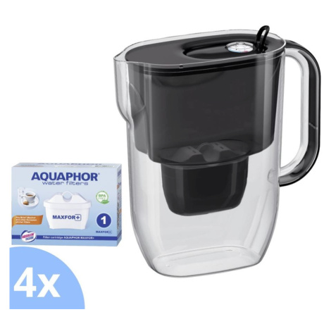 Aquaphor Fresh čierna filtračná kanvica + 4 ks Aquaphor Maxfor+ filtra