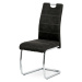 AUTRONIC HC-483 BK3 Jedálenská stolička, poťah čierna látka v dekore vintage kože, kovová chrómo