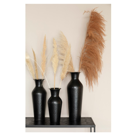 Čierna oceľová vysoká váza (výška 49 cm) Dunja – White Label