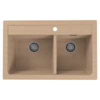 Alveus Granitový drez Atrox 50, béžová, 75 x 50 cm