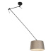 Závesná lampa s ľanovým tienidlom taupe 35 cm - Blitz I čierna