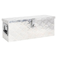 vidaXL Úložný box strieborný 60x23,5x23 cm hliník