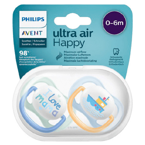 PHILIPS AVENT Cumlík Ultra air Text 0-6m chlapec 2 ks