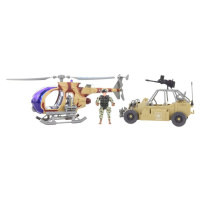 Lamps Vojenská sada s vrtuľníkom a autom na batérie