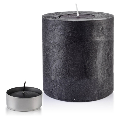 Malý svietnik Rustikálny 12 cm čierny