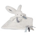 Plyšový zajačik na maznanie Bunny Happy Glossy Doudou et Compagnie biely 25 cm v darčekovom bale