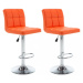 Barové stoličky 2 ks umelá koža / kov Dekorhome Oranžová,Barové stoličky 2 ks umelá koža / kov D