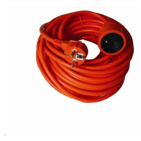 Solight predlžovací kábel - spojka, 1 zásuvka, oranžová, 20m