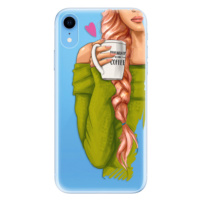 Odolné silikónové puzdro iSaprio - My Coffe and Redhead Girl - iPhone XR