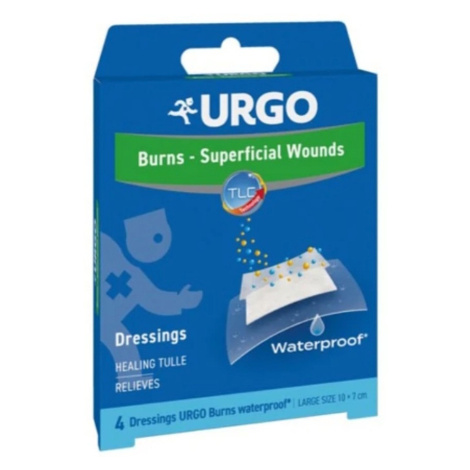 URGO Burns lipidokoloidná náplasť vodeodolná 10 x 7 cm 4 kusy