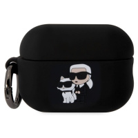 Karl Lagerfeld 3D Logo NFT Karl and Choupette Silikónové Puzdro pre AirPods Pro 2 Black