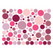 Sada 100 ružových nástenných samolepiek Ambiance Round Stickers
