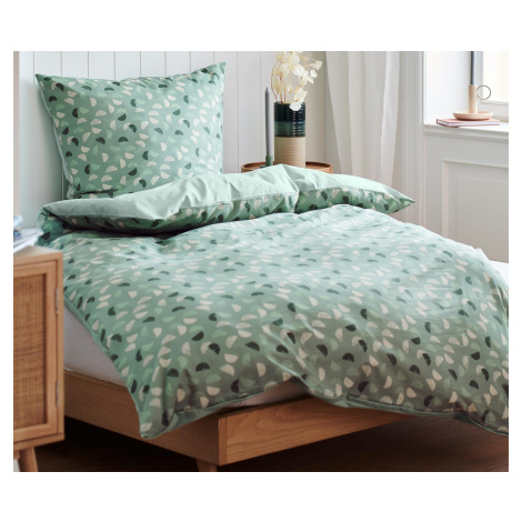 Prémiová bavlnená posteľná bielizeň, dvojlôžko, šalviovozelená Tchibo