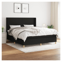 vidaXL Posteľný rám boxspring s matracom čierny 160x200 cm látka