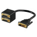 PremiumCord adaptér DVI-D (24+1) M / 2x DVI-D (24+1) F