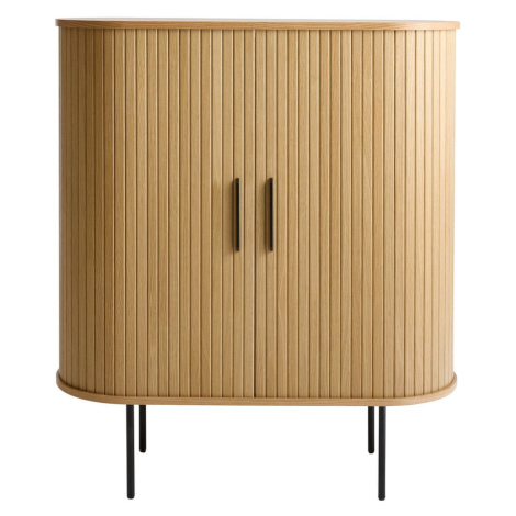 Vinotéka v dekore duba s posuvnými dverami v prírodnej farbe 100x118x40 cm Nola – Unique Furnitu Unique Furniture