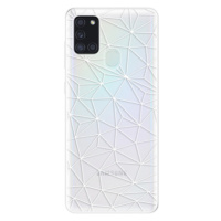 Odolné silikónové puzdro iSaprio - Abstract Triangles 03 - white - Samsung Galaxy A21s