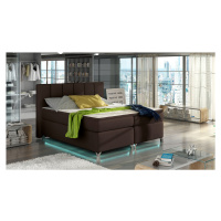 NABBI Barino 140 čalúnená manželská posteľ s úložným priestorom tmavohnedá (Soft 66)