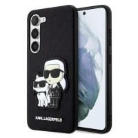 Kryt Karl Lagerfeld Samsung Galaxy S23+ hardcase black Saffiano Karl & Choupette (KLHCS23MSANKCP