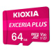 Kioxia Pamäťová karta Exceria Plus (M303), 64 GB, microSDXC, LMPL1M064GG2, UHS-I U3 (Class 10)