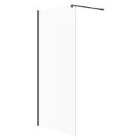 Cersanit Mille, sprchová zástena typu Walk-In 90x200 cm, 8mm číre sklo, čierny profil, S161-008