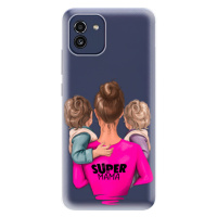 Odolné silikónové puzdro iSaprio - Super Mama - Two Boys - Samsung Galaxy A03
