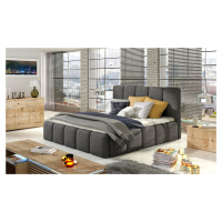 ELTAP POSTEL EDVIGE + DREVENY KARKAS + STANDARDNY ZDVIHAC + KONTAJNER 140X200, DARK GRAY, 22688