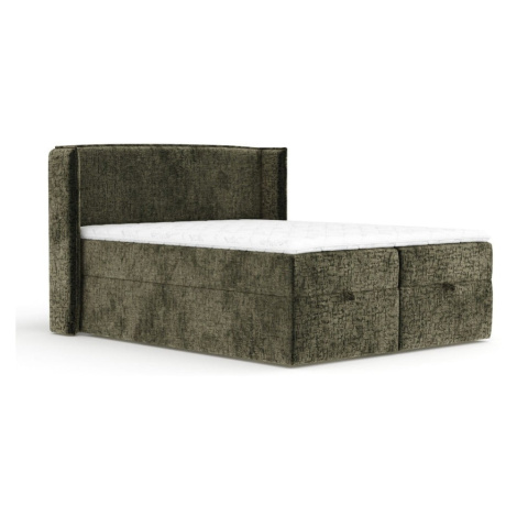 Tmavozelená boxspring posteľ s úložným priestorom 180x200 cm Passion – Maison de Rêve