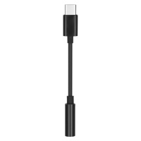 Adaptér, USB Type-C - prevodník 3,5 mm jack, čierny (v balení)