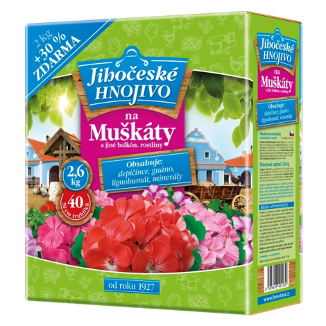 Jihočeské hnojivo na muškáty a balkónové rastliny 2,6 kg