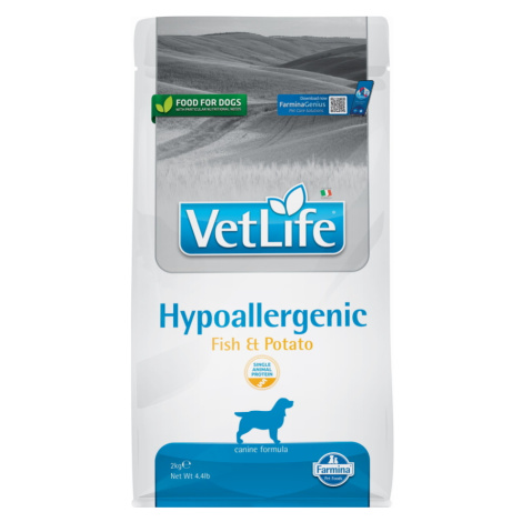 VET LIFE Natural Hypo Fish & Potato granule pre psov, Hmotnosť balenia (g): 2 kg