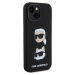 Karl Lagerfeld Liquid Silicone Karl and Choupette Heads Kryt pre iPhone 15, Čierny