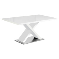 Jedálenský stôl, biela s vysokým leskom HG, 160x90 cm, FARNEL