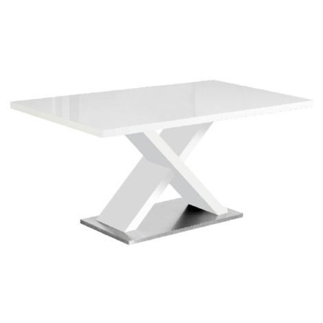 Jedálenský stôl, biela s vysokým leskom HG, 160x90 cm, FARNEL Tempo Kondela