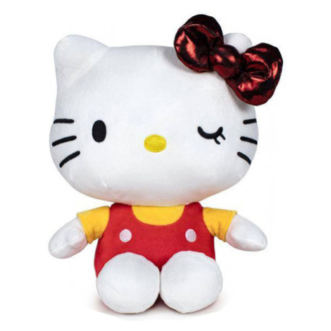 Play by Play Hello Kitty 50th Anniversary Plush Figure Red Bow Yellow Shirt 36 cm