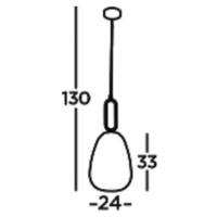 Závesné svetlo Elixir, farba niklu/čierna, sklo, Ø 24 cm, E27