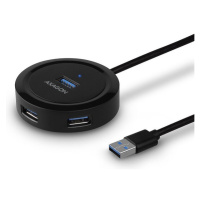 AXAGON HUEP1A 4x USB 3.2 Gen 1 ROUND húb micro USB napr. konektor kábel USBA 30cm