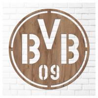 Drevené logo futbalového klubu - BVB, Dub tabakový