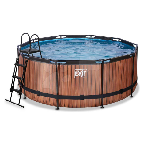 Bazén s pieskovou filtráciou Wood pool Exit Toys kruhový oceľová konštrukcia 360*122 cm hnedý od