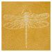 DomTextilu Krásna žltá hrejivá deka z mikrovlákna s módnym vzorom vážky 150 x 200 cm 45045-24056