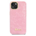 Guess PU Croco with Metal Camera Outline Zadný Kryt pre iPhone 14 Max Pink