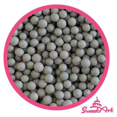 SweetArt strieborné matné cukrové perly 5 mm (80 g) - dortis - dortis