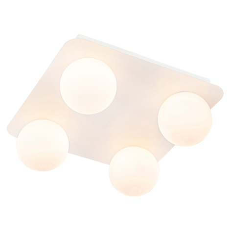 Moderné kúpeľňové stropné svietidlo biele hranaté 4-svetlo - Cederic QAZQA