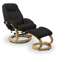 Polohovacie masážne kreslo s stoličkou MATADOR Čierna,Polohovacie masážne kreslo s stoličkou MAT