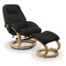 Polohovacie masážne kreslo s stoličkou MATADOR Čierna,Polohovacie masážne kreslo s stoličkou MAT