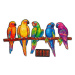 UNIDRAGON Drevené puzzle playful parrots veľkosť KS
